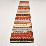3x12 Pastel Tons Handwoven Pattern Kilim Rug, Rug For Hallway