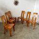 Set of 6 solid elm chairs 70s vintage Seltz design