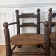 Paire de fauteuils en bois et paille  Charles Dudouyt 