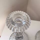 Antique pair of Portieux crystal candlesticks, 19th century