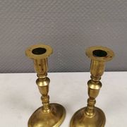 A set of vintage brass candlesticks, made by MALM Denmark in the 1960-70s.