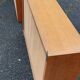 1960s light oak glass wall shelf