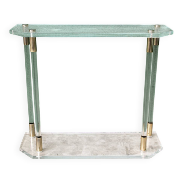 Console, altuglass, années 1970, dans le goût de Charles Hollis Jones