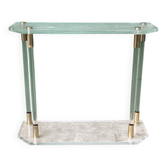 Console, altuglass, 1970s, in the style of Charles Hollis Jones.