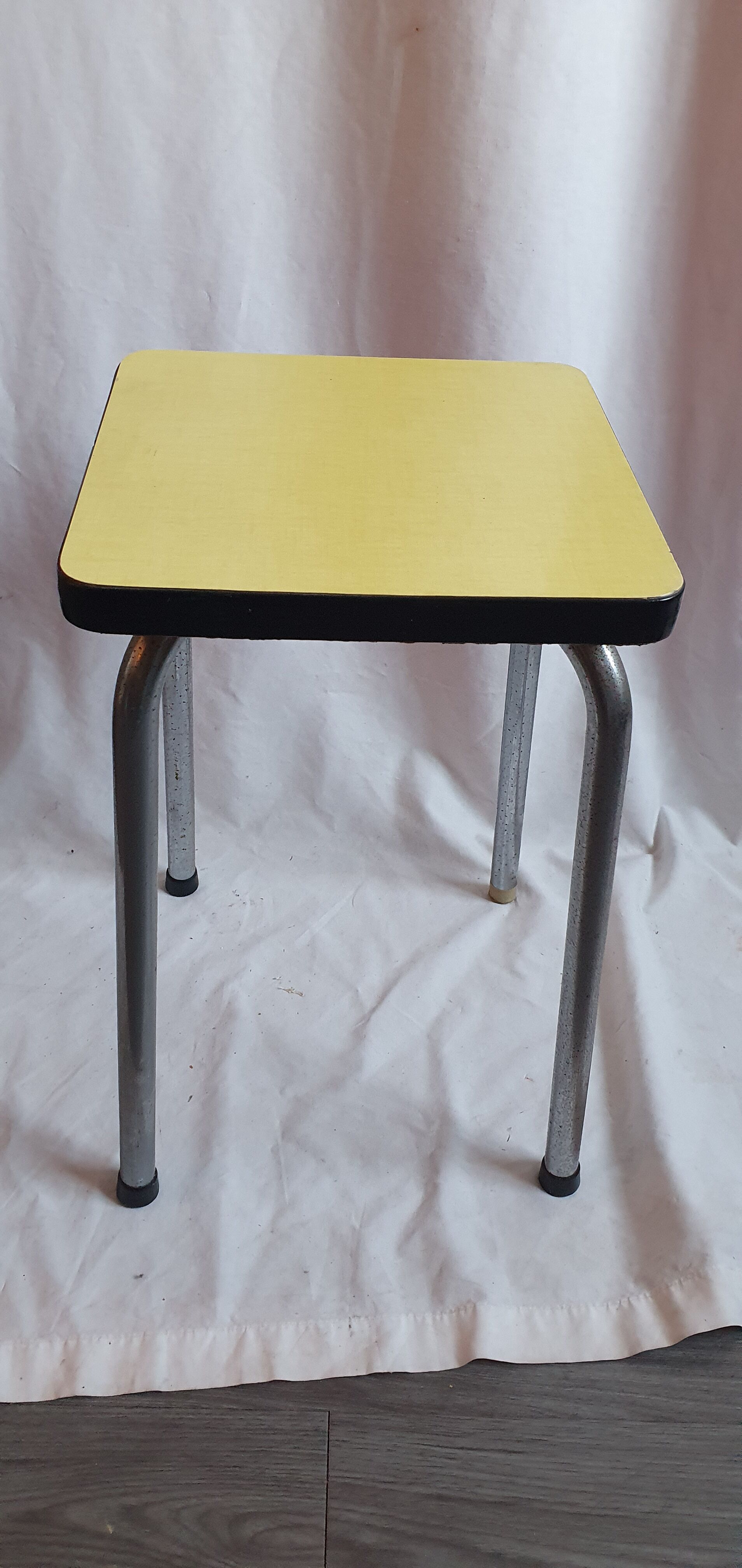 Yellow formica stool, 1970