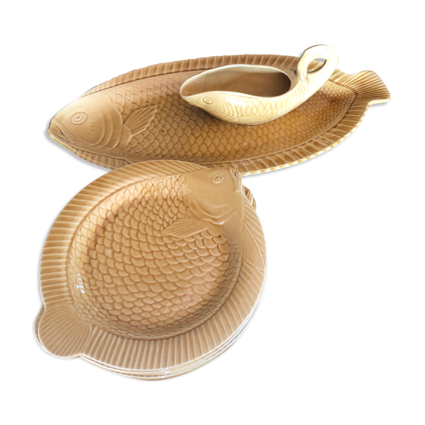 Fish service in Faïence - Sarreguemines