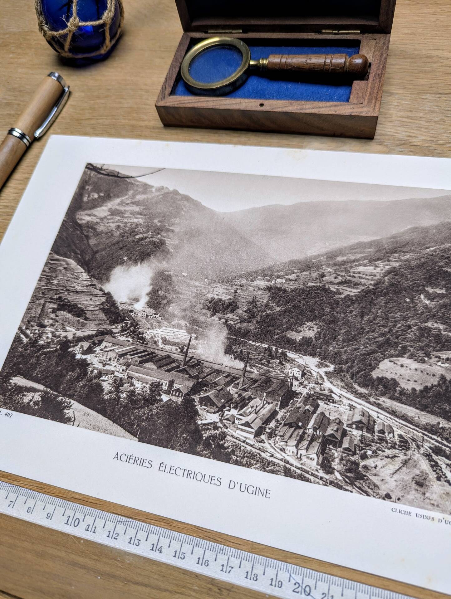 Ugine, Savoie. Photo print from 1942.