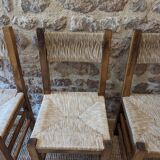 Six straw chairs