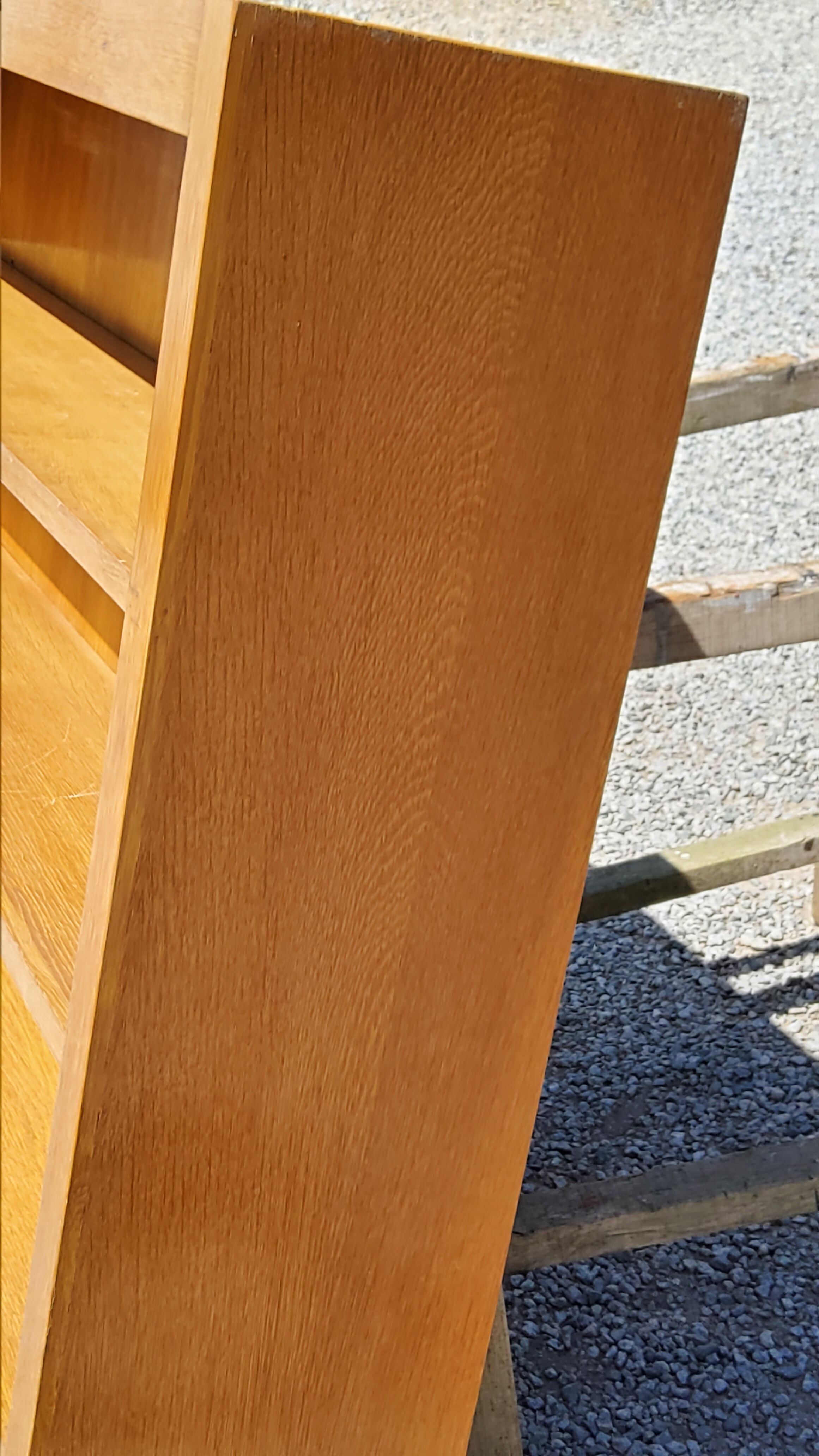 Wall shelf from the 50s in solid blond oak