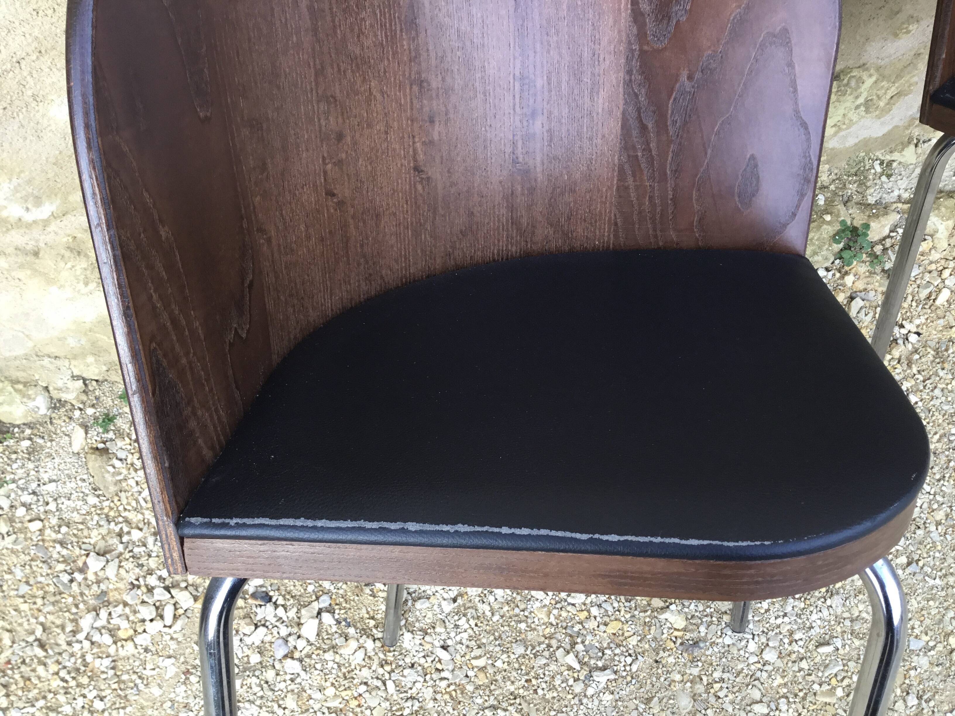 Ikea table late 20th century fusion model in dark wood and chrome legs