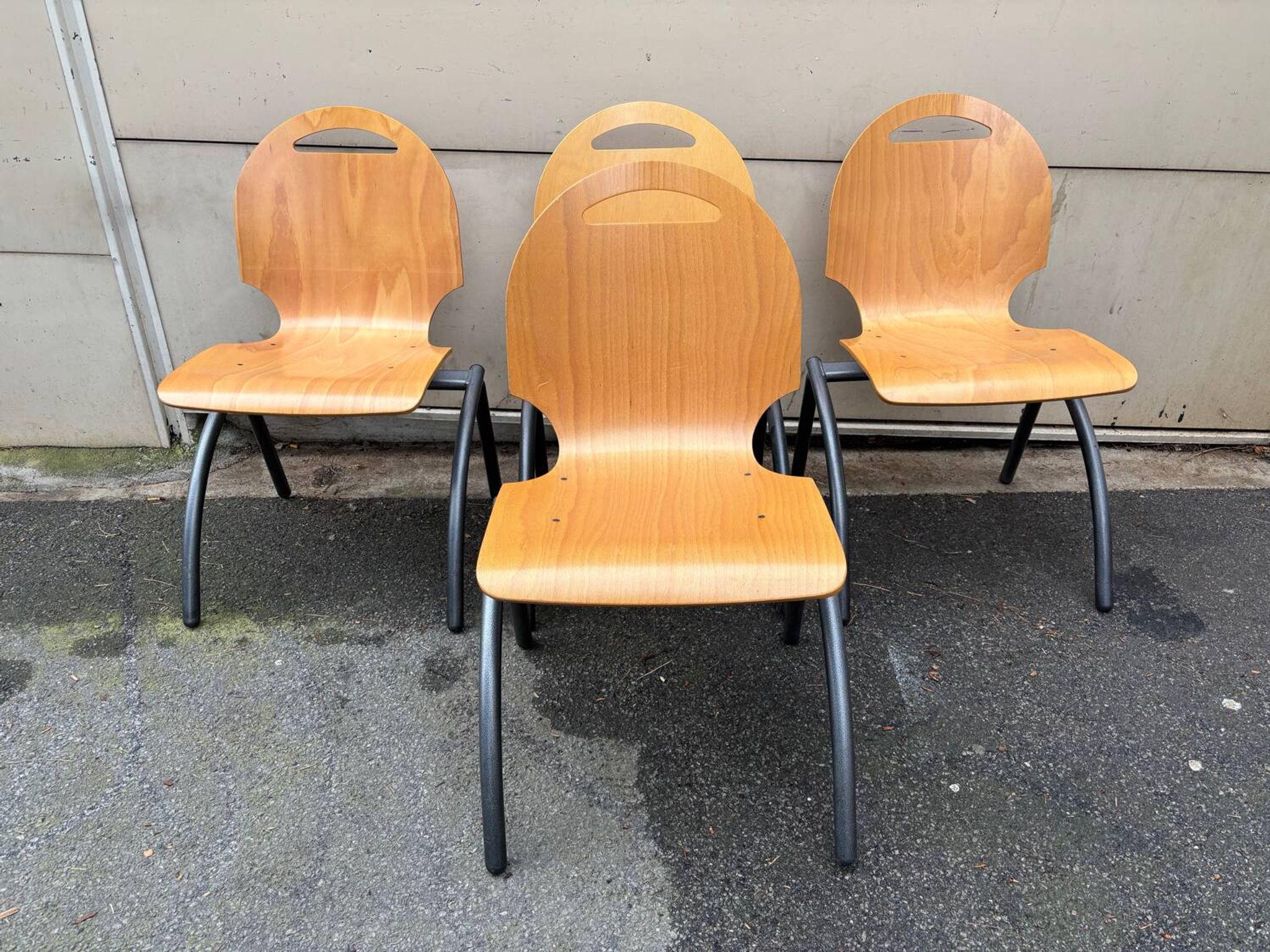 Set of 4 industrial style chairs
