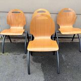 Set of 4 industrial style chairs