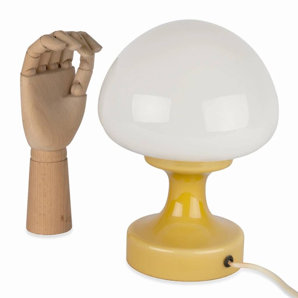 A blown glass table lamp in the Brussels style designed in the 1970s.