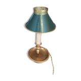 Lamp Bouillotte 1 arm of light bronze lampshade sheet metal empire style
