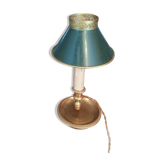 Lampe Bouillotte 1 bras de lumière bronze abat jour tôle style empire