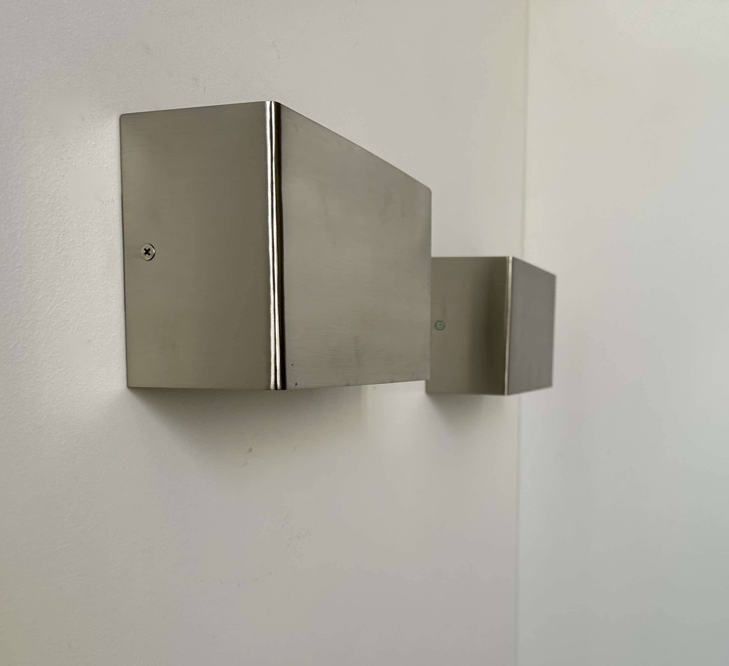 Pair of vintage wall lights, brushed metal, France 1970
