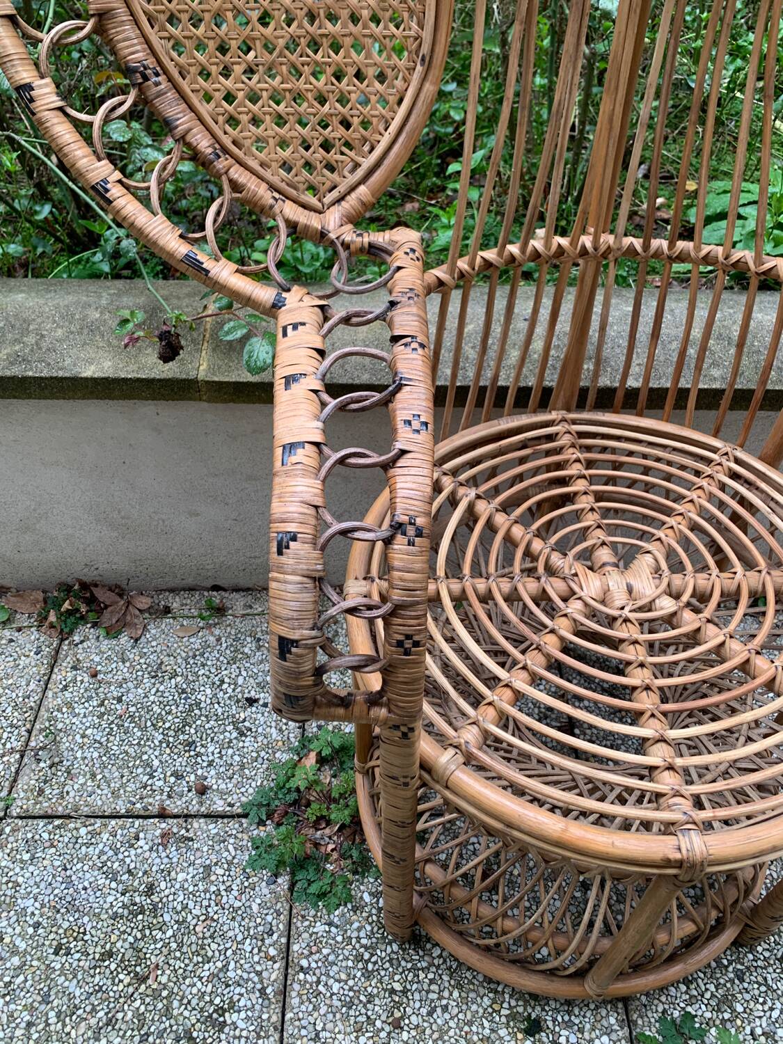 Peacock rattan armchair