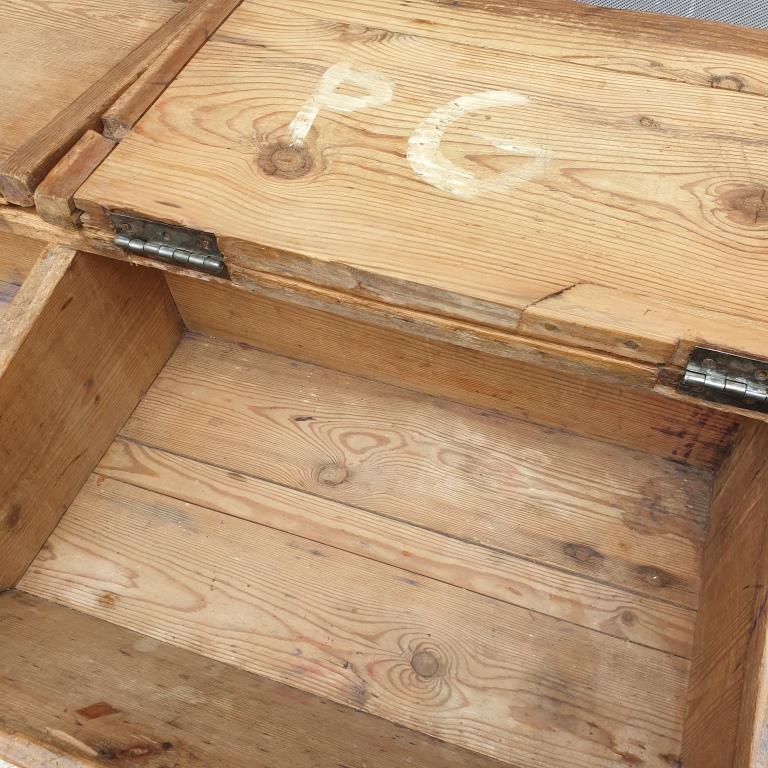 Double school wood desk from 1880 for decoration