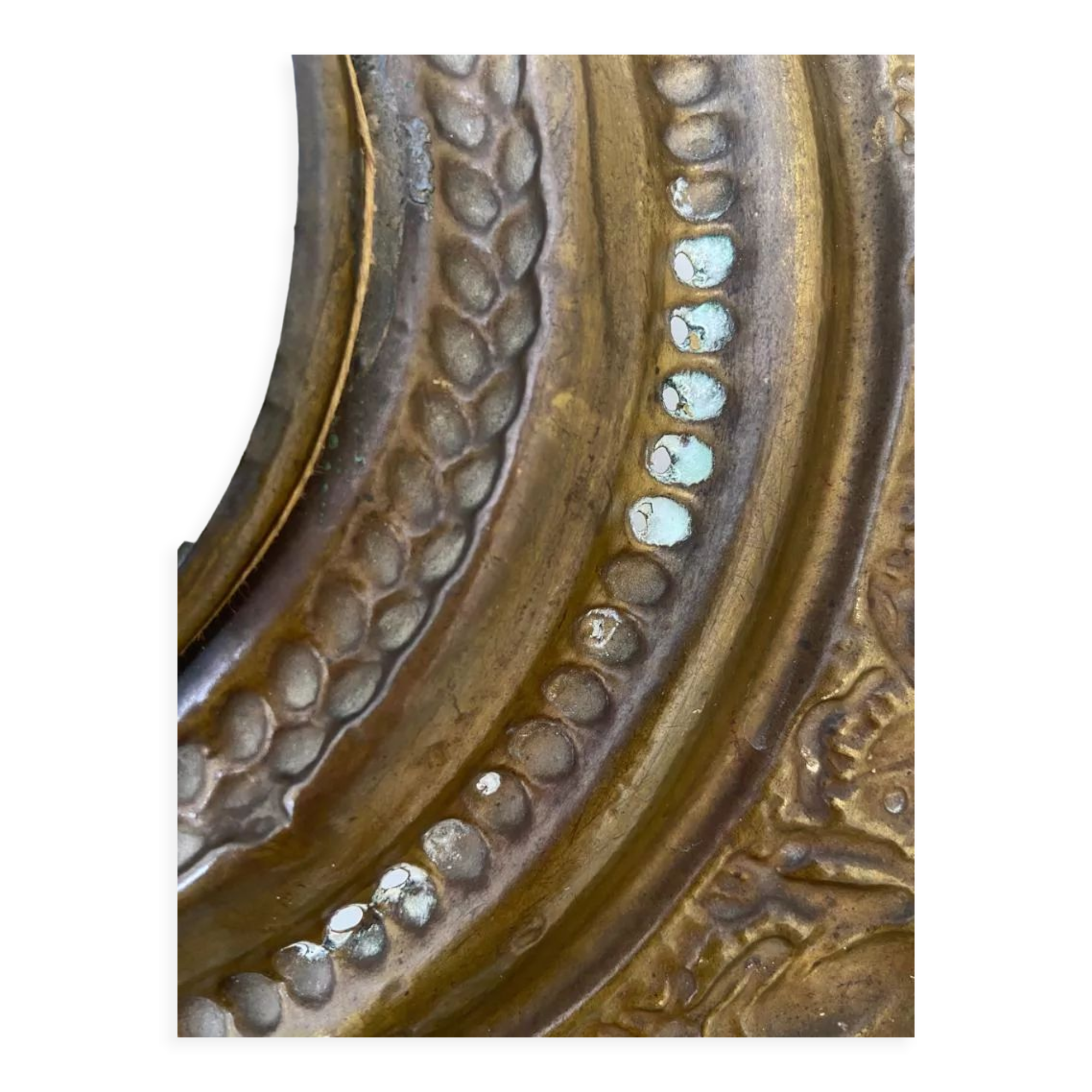 Decorative plate gold XIX in copper and porcelain