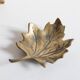 Trinket bowl vintage brass leaf