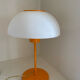Mushroom lamp vintage metal lacquered orange and plastic