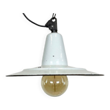 Industrial White Enamel Factory Pendant Lamp, 1960s