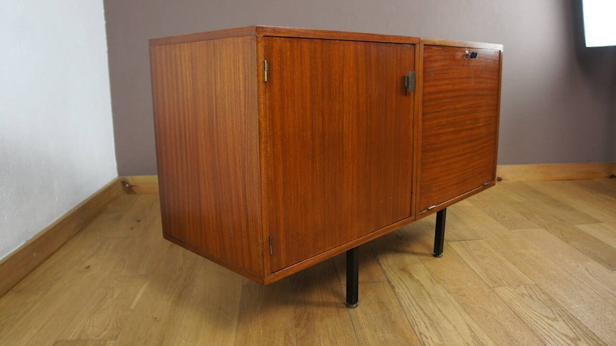 Small Enfilade Jacqueline Lecoq & Antoine Philippon in Vintage Mahogany 1960