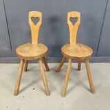 Pair of brutalist side chairs, 1960s - sweden