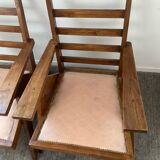 Pair of compass-legged armchairs, 1960s