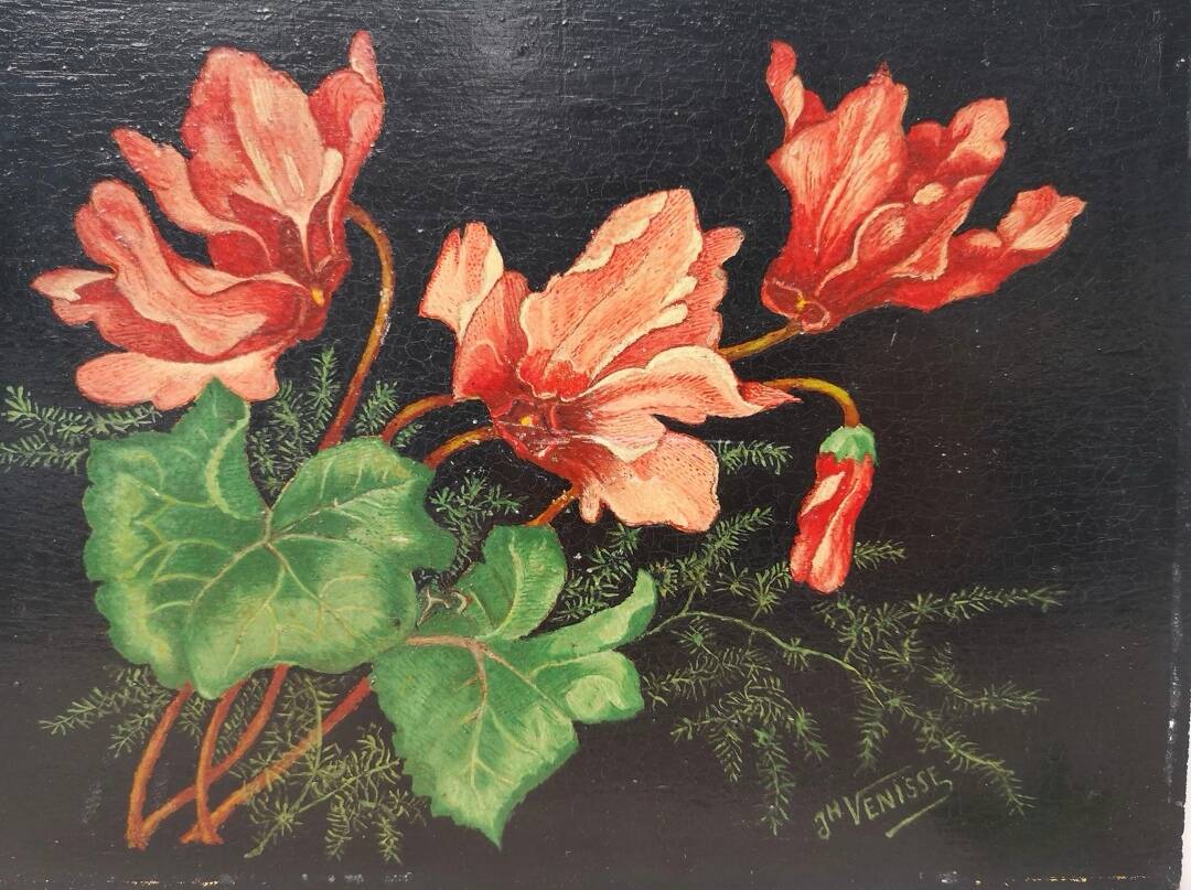 Still life Oil on wooden panel