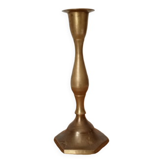 Vintage candle holder in gold-plated brass