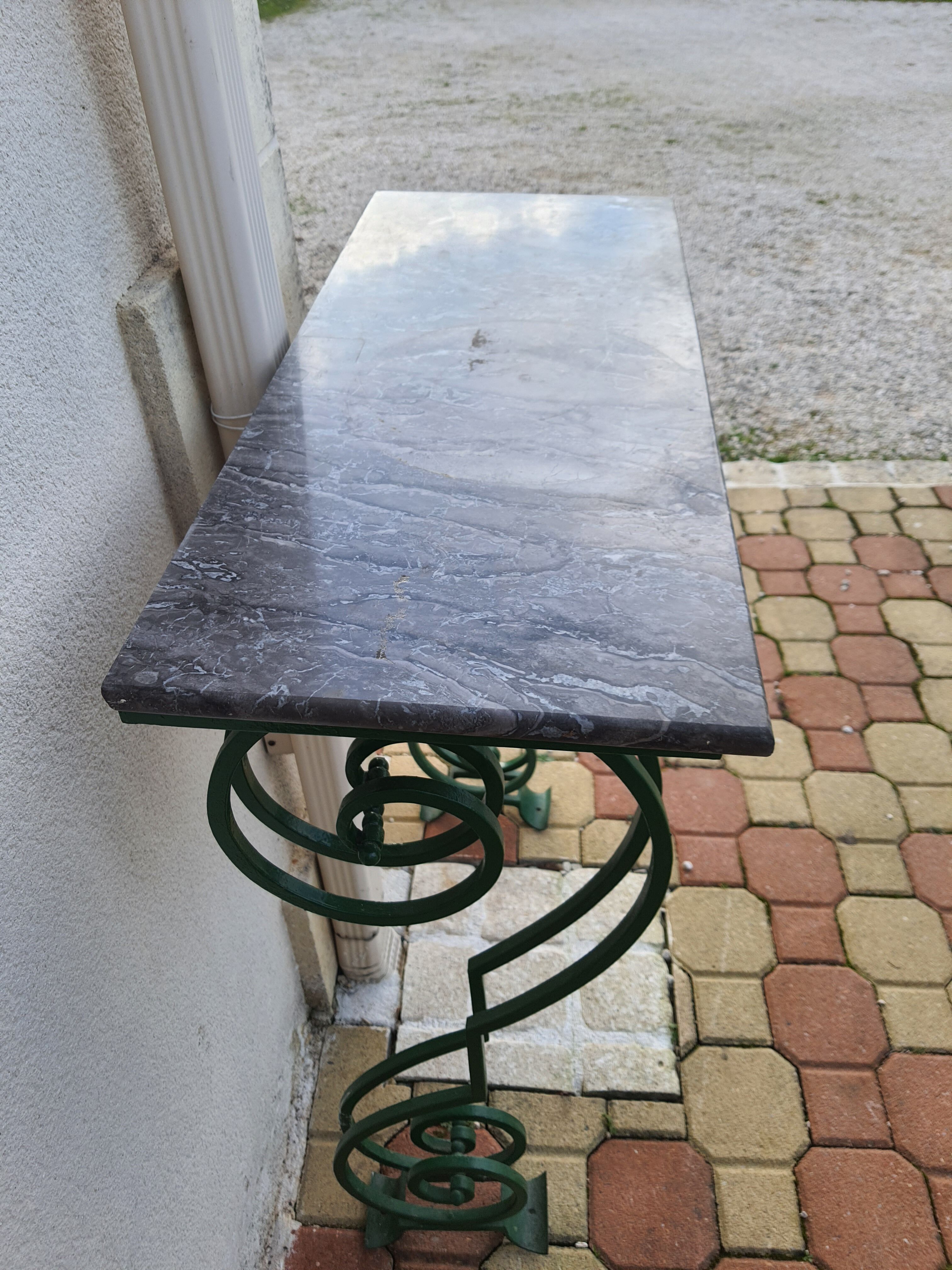 Marble ironwork console