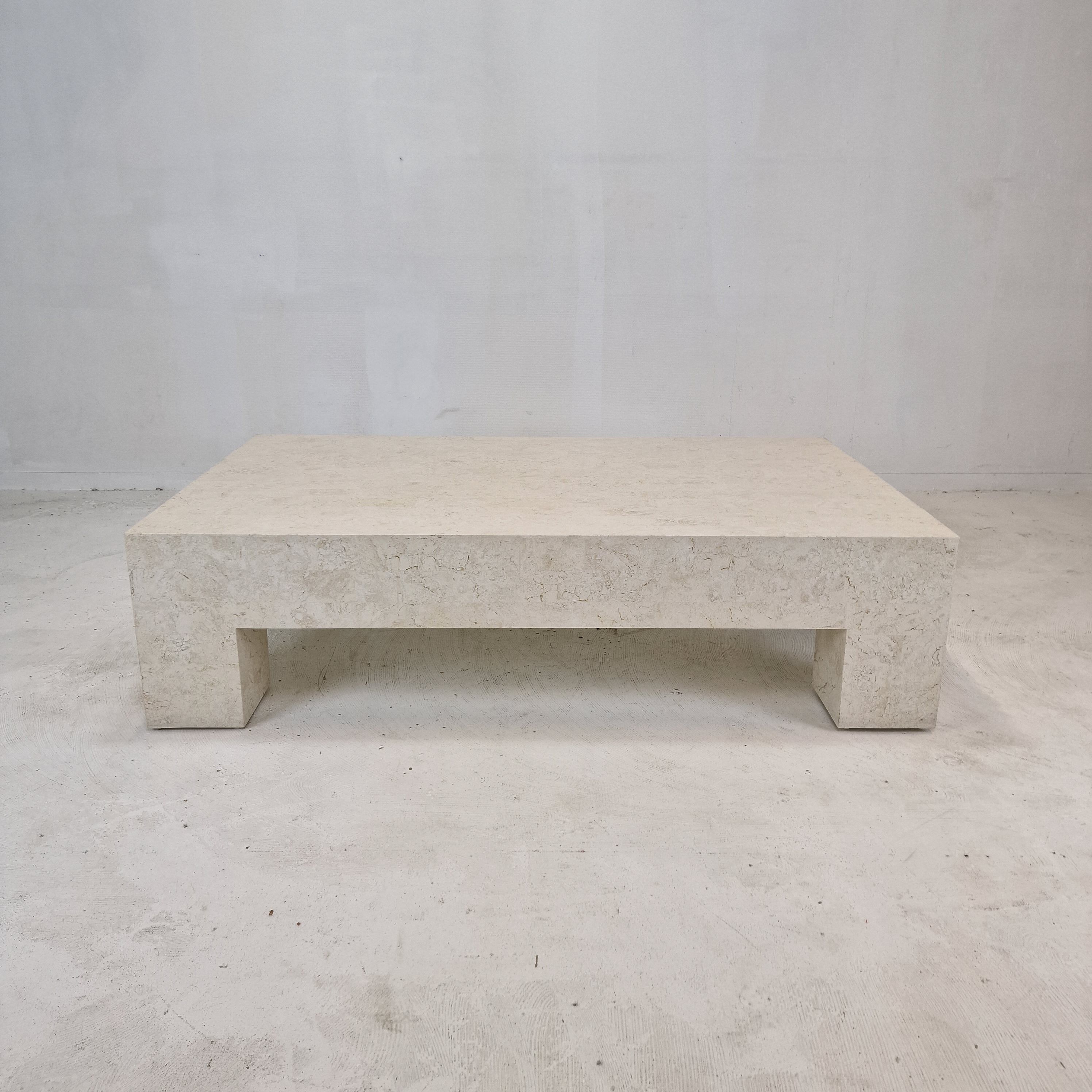 Fossil stone coffee table, 1980s