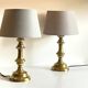 Lampe chic ancien bougeoir laiton massif