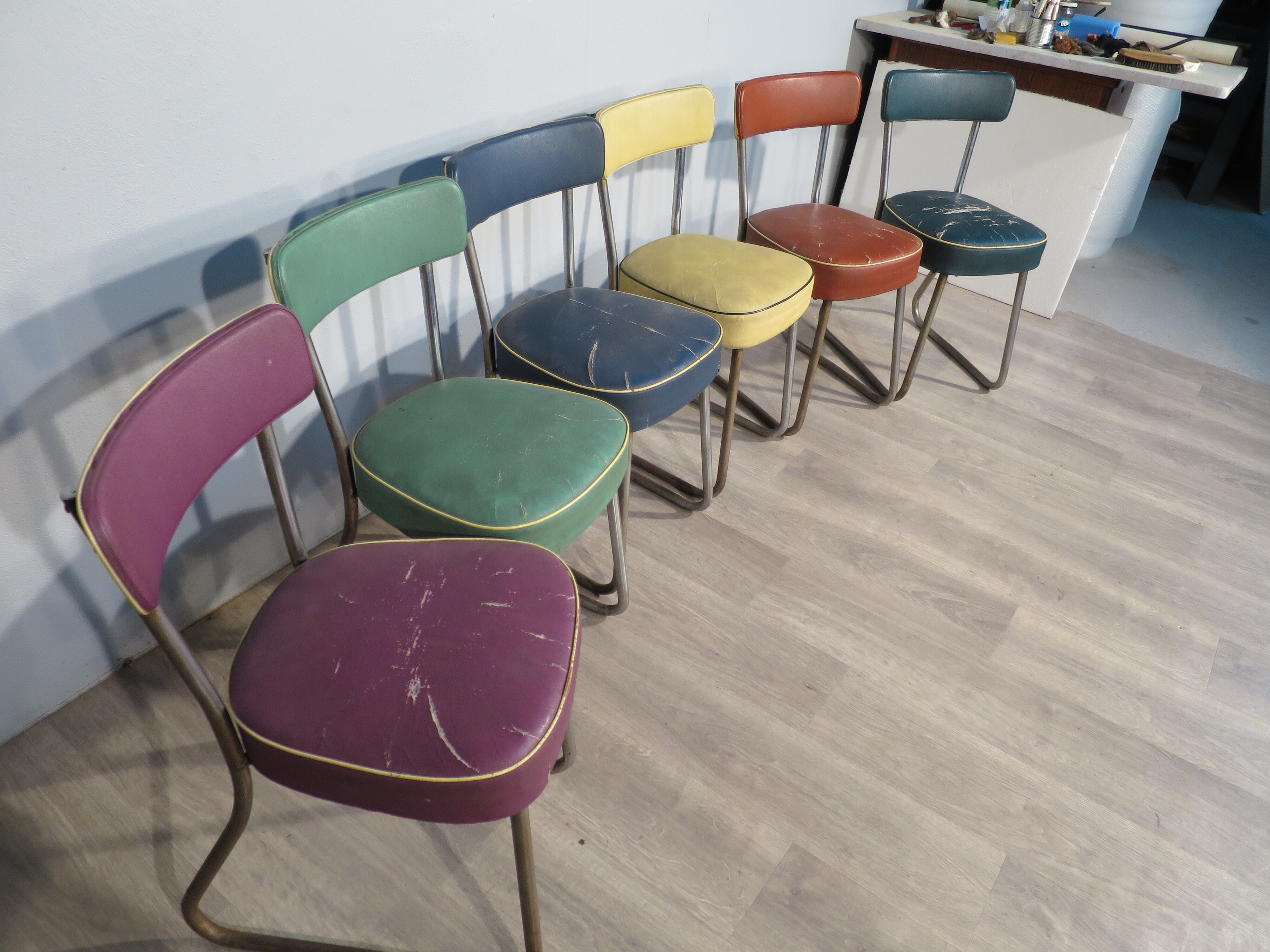 Set of 6 industrial chairs "Nori"