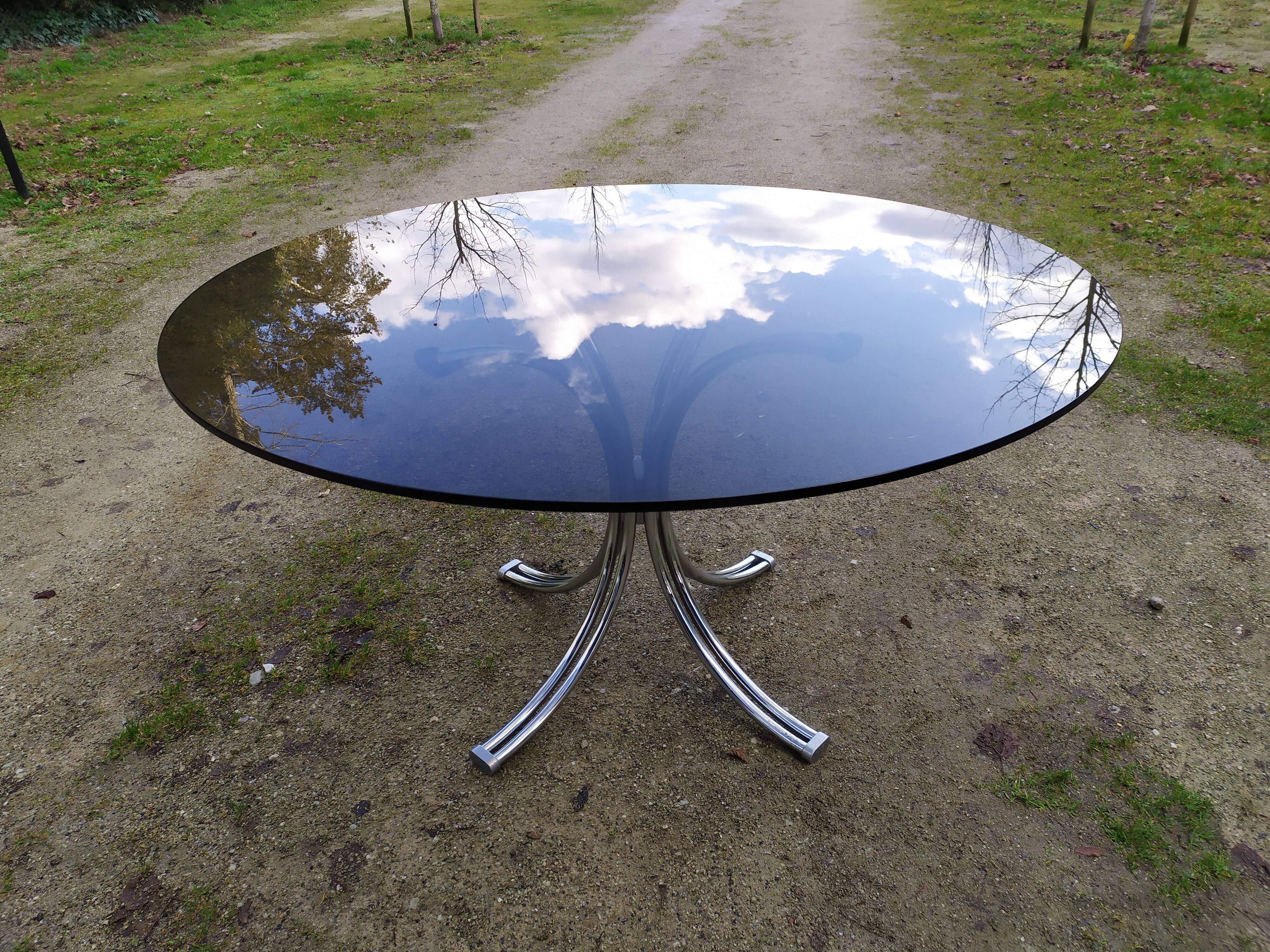 Glass dining table 70s - 130 cm