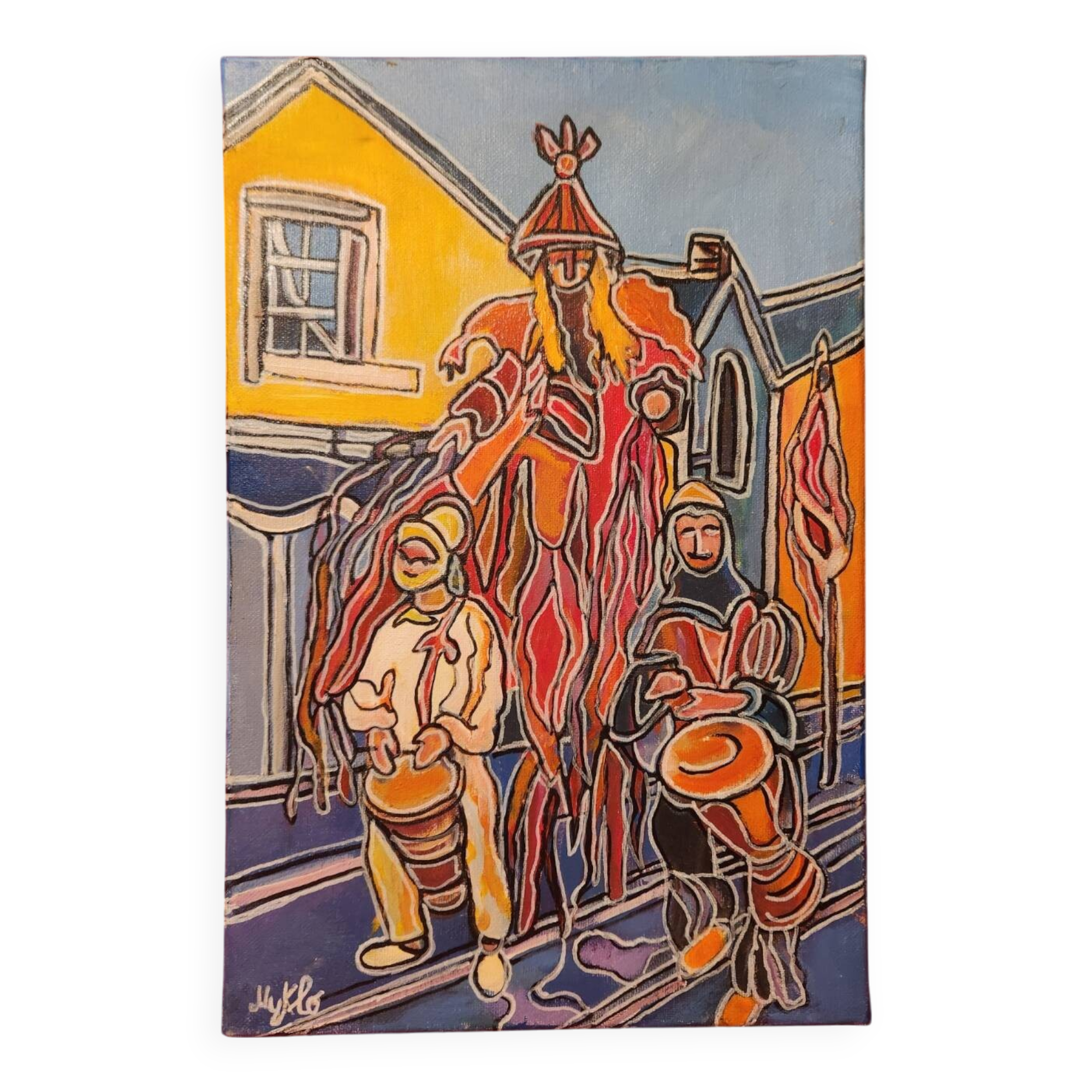 Oil painting on canvas The Waders Myklo Garcia Florensac