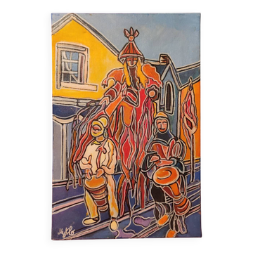 Oil painting on canvas The Waders Myklo Garcia Florensac