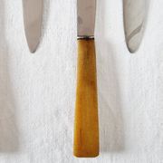 12 antique knives with edgeless resin handle and stainless steel metal