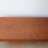 Table basse loupe d'orme 70 vintage