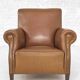 50s club armchair in imitation leather and wood