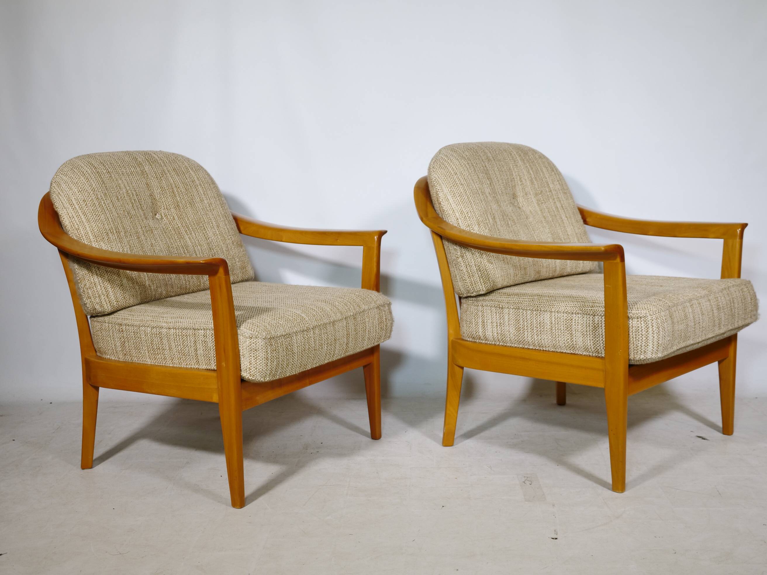 Cherrywood Club Chairs by Klaus Warzecha for Wilhelm Knoll, Set of 2, 1970s