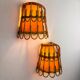 Pair of mid-century rattan wall sconces, Italy, circa 1960s