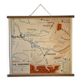 School map of ancient geography 1960 map of France the Garonne le Rhône