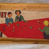 Ancien jeu 'Croquet de Table' en bois – Jouet vintage années 50