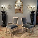 Suite of 4 lacquered chairs Louis XVI style nineteenth era