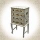 Vintage commode refurbished with 4 drawers in classic style with floral decor.