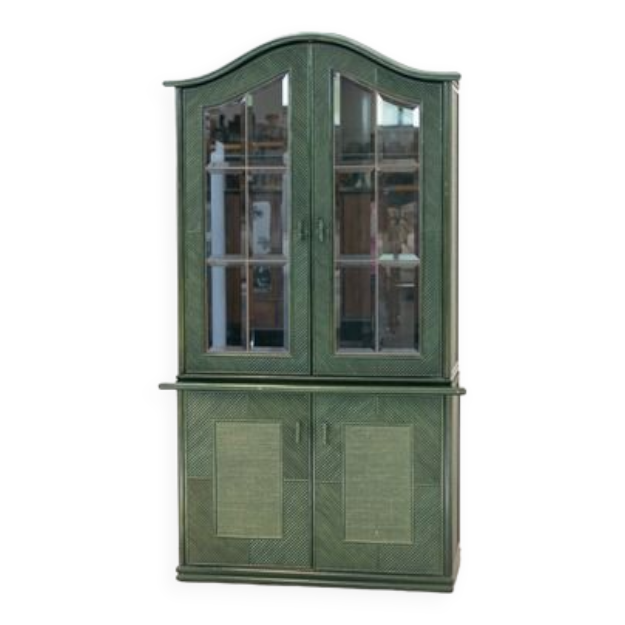 Bamboo and glass display from the 70s 80s