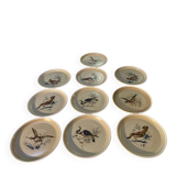 Many vintage flat plates from Sarreguemines.