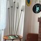 Vintage floor lamp with wooden shelf 50'